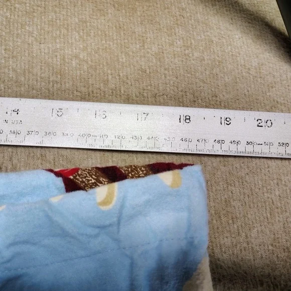 Nick & Nora Pajama Set Women S Blue Sock Monkey Flannel Cotton Button Up - Picture 14 of 15